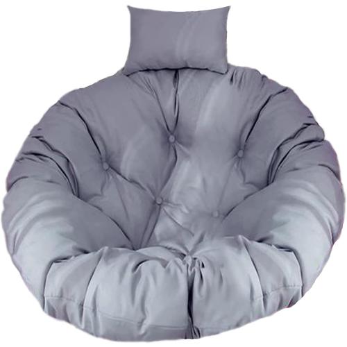 ZTGL 105-125 cm Round Swing Chair Cushion Replacement Egg Chair Cushion Thick Large Hanging Hammock Chair Seat Cushion with Adjustable Pillow, Washable Papasan Cushion,Gray,125x125 cm