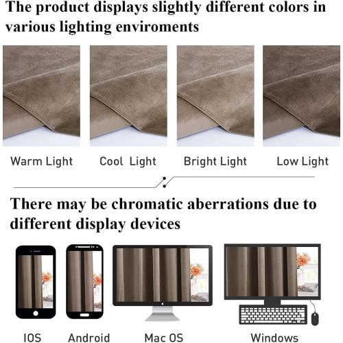 StangH Taupe Curtains 90 inches Long, Super Soft Velvet Room Darkening Window Treatment Noise Reducing Door Panels for Patio Bedroom, W52 x L90, 2 Panels