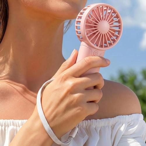 Portable Mini Handheld Fan, Personal Cooling Fan, Lightweight Small Fan for Outdoor, Camping, Travel, Home & Office/Pink