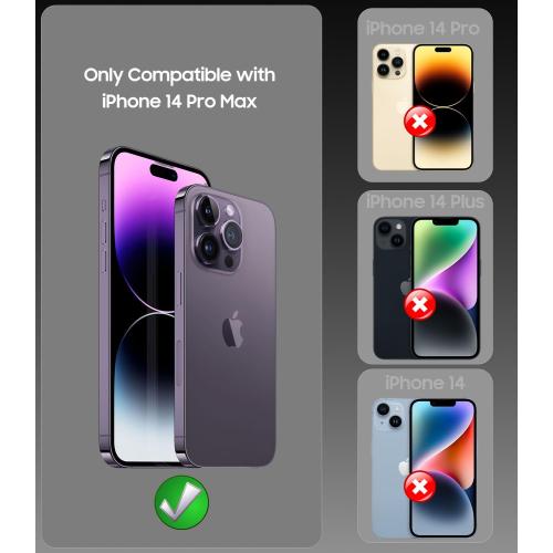 Magnetic for iPhone 14 Pro Max Case, Compatible with MagSafe, Built-in Camera Lens Protector, Logo View, Military Grade Drop Proof Phone Case Cover, Desert Titanium