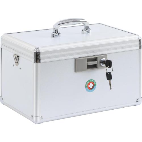 KYODOLED X-Large Medicine Lock Box, Locked Medicine Box with Key, Children Safe Medication Storage, 14.8 x 8.9 x 8.9 Inch, White