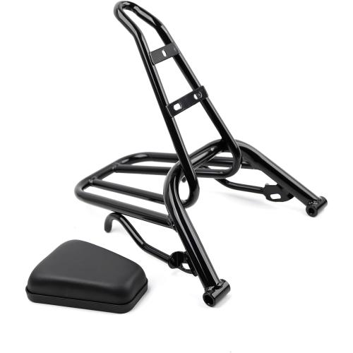 Minho Motorcycle Rear Luggage Rack in Heavy Iron Material Come with High Rebound Sponge Backrest Compatible with Yamaha Zuma 125cc Scooter 2010-2013 3TH-4TH Generation, Black Color