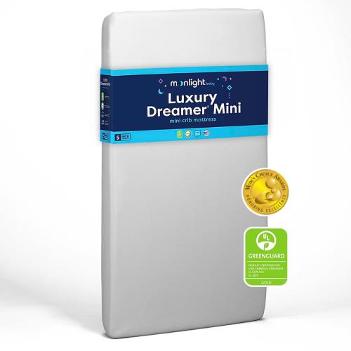 Moonlight Slumber Luxury Dreamer Mini Crib Mattress – Dual-Sided Baby and Toddler Mattress with CoolGel Foam, Waterproof and Hypoallergenic Cover, 5 Foam, Mini Crib Size, 24x38x5, Made in USA