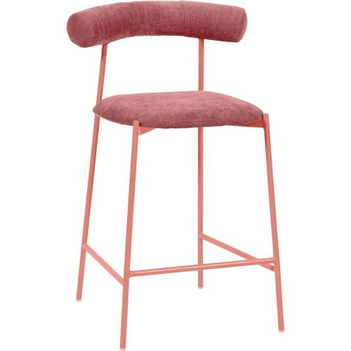 Tov Furniture Liliana Mauve Velvet Upholstered and Metal Frame Counter Stool