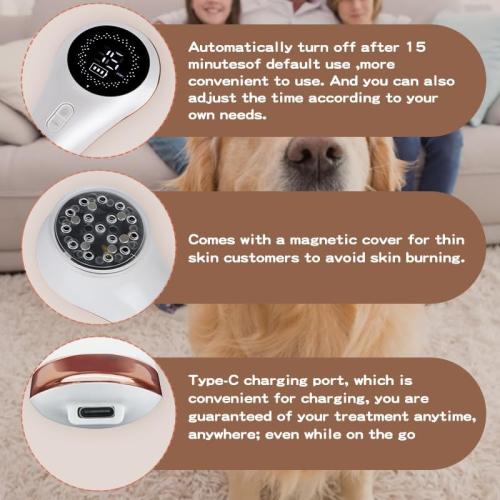 Red Light LLLT Cold Laser Therapy for Pet Dogs Cats Horses Vet, Near Infrared Light Therapy Device for Muscle & Joint Pain Relief Wound Healing Care Reduces Inflammation with Upgrade Protective Cover