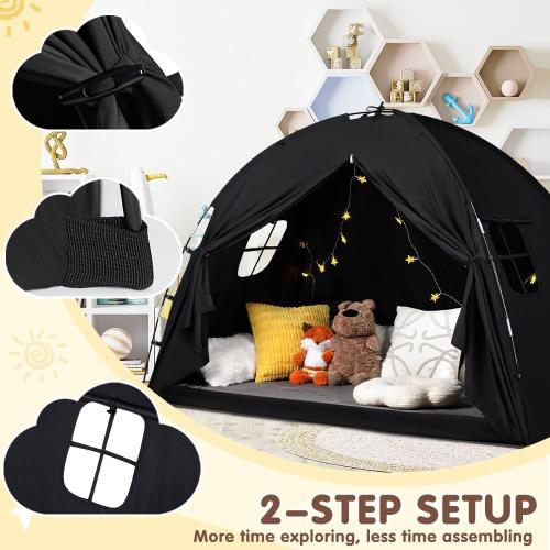 Bed Tent Twin and Full for Kids, Canopy Privacy Sleep Tent Indoor Bunk