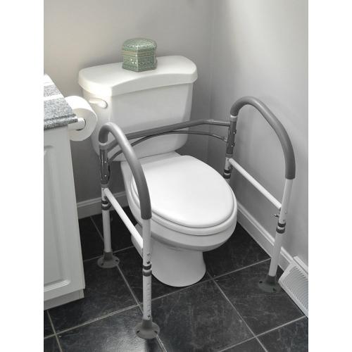 Vaunn Medical Deluxe Adjustable and Foldable Toilet Safety Frame, Bathroom Handrail Assist Grab Bar Handle