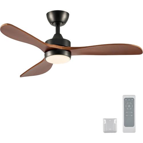 VONLUCE Wood Ceiling Fan with Lights 42 Inch, Black