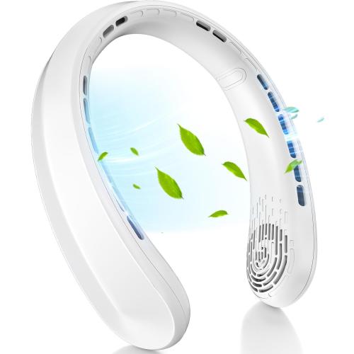 Neck Fan, Portable Fan around Neck, 5200mAh Battery Operated Wearable Personal Fan with USB Rechargeable, 3 Wind Speed,Ultra Quiet, Bladeless,Headphone Design for Travel, Men Women