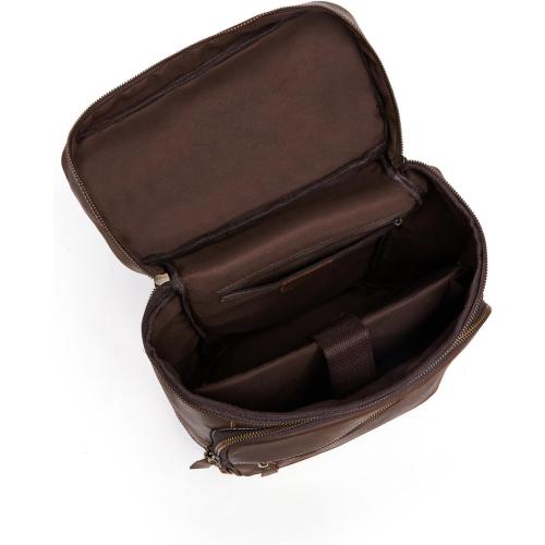 Retro Genuine Leather Backpack, Men's Fashionable Travel Bag And Camping, Practical Men's Travel (Brow)