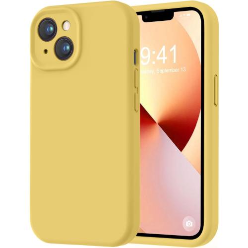 LOVE 3000 Designed for iPhone 13 Case, Premium Silicone with [Camera Protection] [Soft Anti-Scratch Microfiber Lining] Shockproof Protective Phone Case for iPhone 13 Women Men Girls 6.1, Yellow
