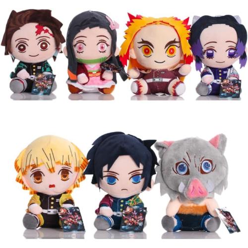 BGVEI Giyu Tomioka Plush Toy Anime Slayer Cartoon Soft Stuffed Animal Plushies Soft Doll Home Decor Pillow Birthday Gift for Kids - 8.2inch