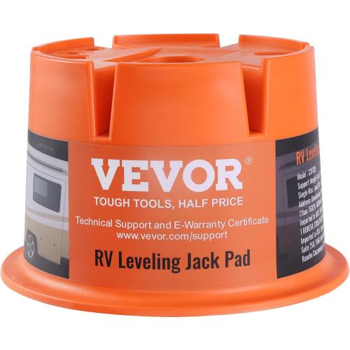 VEVOR Trailer Jack Block, 2000 lbs Capacity per RV Leveling Block, Polypropylene RV Camper Stabilizer Blocks, RV Travel Accessories Use for Any Tongue Jack, Post, Foot, 5th Wheels, 2-Pack