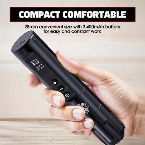 Dragonhawk Tattoo Gun Kit Wireless L1 Tattoo Pen Machine Pro Complete Tattoo Kit Black Inks Brushless Motor 3400mAh Battery Supply for Beginner