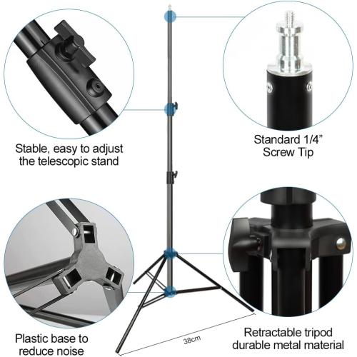 Black 9.33Ft Photography Light Stand 9.33 Ft/ 2.8M Heavy Duty Aluminum Light Tripod Stand Photography Photo Studio Lighting Stand for Photography Studio, Umbrella, Backdrop, LED Panel, Speedlite Flashes, Reflector