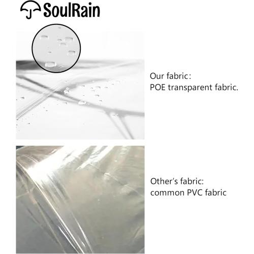 SoulRain 48 Clear Bubble Umbrella – Large Transparent Umbrella for Rain, Windproof & Automatic Open, Wedding Umbrellas for Women & Men, Vintage Stick Cane with Wooden Handle(Clear)
