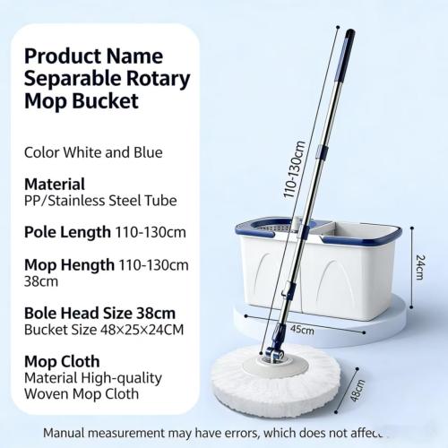 Spin Mop and Bucket Set, Microfiber Mop with Bucket, Easywring Floor Mop with 3 Washable Pads for Hardwood Floor Cleaning