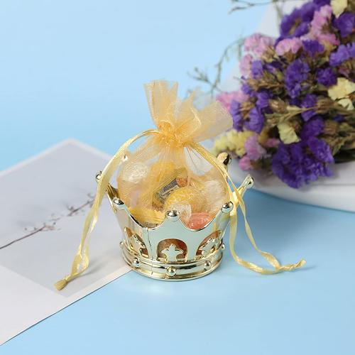 WUWEOT 36 Pack Crown Candy Holder, Party Favors Fillable Crown Goblet with Pouch, Decorative Gold Candy Favor Containers for Birthday Party Supplies