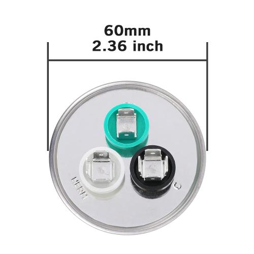 VEXUNGA 45/5 uF 45 5 MFD 370V or 440V Dual Run Start Round A/C Capacitor 45 5 uF 370 440 Volt VAC CBB65B Air Conditioner Capacitors for AC Unit Fan Motor Start or Heat Pump or Condenser Straight Cool