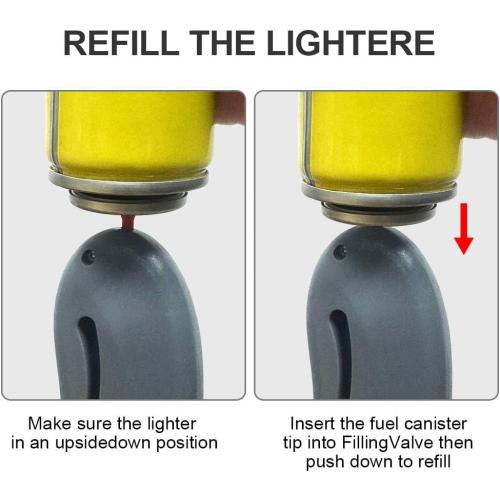 Butane Lighter, 4pcs Refillable Long Flame Lighter for BBQ Candle(No Butane Inside)