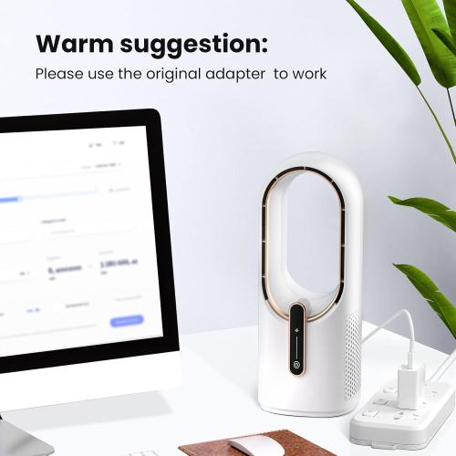 Untested ...Desk Fan Bladeless, 11.8 Inch Office Fan Small, Quiet, 3 Speed Adjustment, Touch Control, Easy to Clean, Desk Fans Small Quiet, Ideal for Office, Living Room, Bedroom
