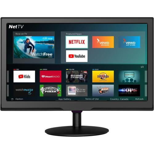 BLACK 20inch Smart TV,Full HD 1080p LED Flat Screen with ATSC TV,with Built-in HDMI USB Suitable for Kitchen Kid's Room Basement or RV Camper