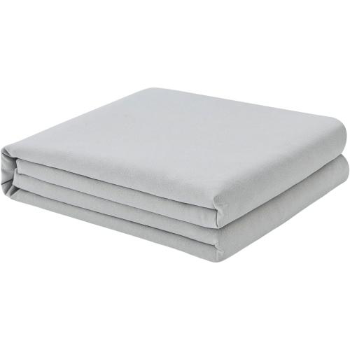 FreshCulture Twin Flat Sheet - Hotel Quality Twin Flat Sheet Only - Brushed Microfiber Top Sheet - Ultra Soft & Breathable - Wrinkle-Free - Easy Care - Single Flat Sheet (Twin, Light Grey)