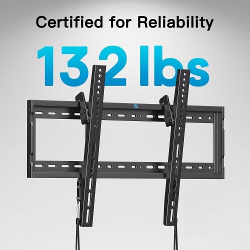 Pipishell Tilt TV Wall Mount Bracket Low Profile for Most 37-90 Inch LED LCD OLED Plasma Flat Curved TVs, Large Tilting Mount Fits 16-24 Wood Studs Max VESA 600x400mm Holds up to 132lbs