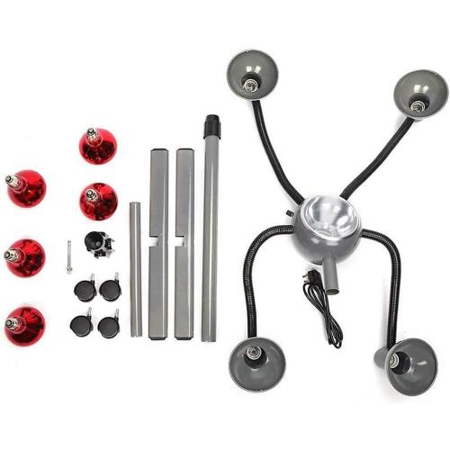 750W Infrared Heat Lamp Red Light,5 Head Portable Floor Hair Dryer Stand Up Color Processor Styling Perming Dryer Accelerator,Hairdresser Salon Barber Equipment