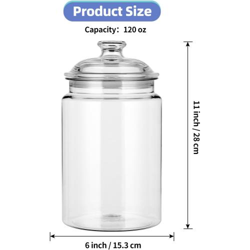 Jars with Airtight Lid, 120 oz Candy Jars for Candy Buffet, Kitchen Storage Jars, Set of 2 USED NEEDS CLEANING