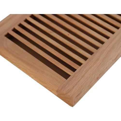 6 Inch x 14 Inch Red Oak Hardwood Vent Floor Register Self Rimming Unfinished