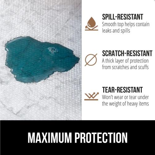 GORILLA GRIP DripGuard Shelf Liner, Non-Adhesive Drawer and Kitchen Cabinet Protector, 20x240 Inch, Strong Grip Slip Resistant Underside, Smooth Surface Liners for Cabinets, Bathrooms, Closets, Marble