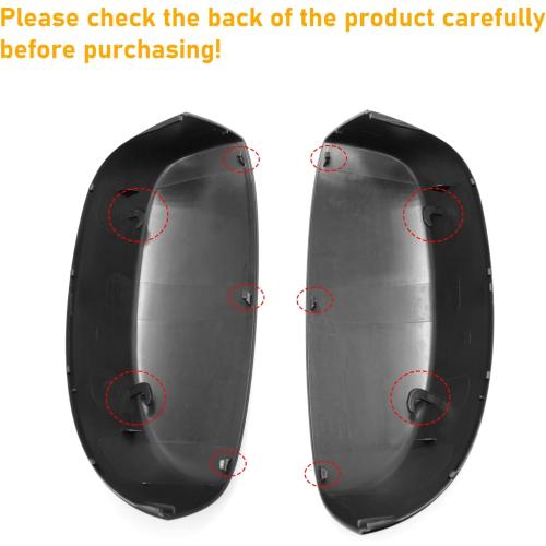 Moonlinks Compatible with Chevy Silverado Tahoe Suburban 2007-2014 LH & RH Side Mirror Cap Cover,Glossy Black Exterior View Upper Mirror Covers Replacement for GMC Sierra Yukon Cadillac Escalade ESV