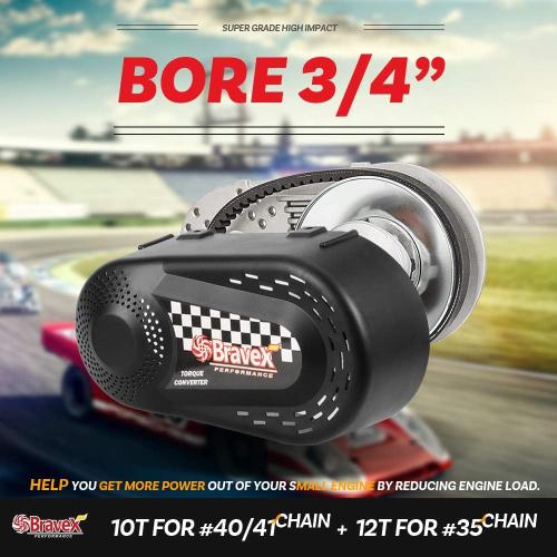 Complete Torque Converter for Predator 212 Go Kart Clutch Kit Set 3/4inch 10T #40/41 and 12T #35 Chain Replacement for 218353A Manco Comet TAV2