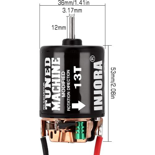 INJORA 540 Brushed Motor 13T Waterproof Motor for 1/10 RC Drift Cars Tamiya HPI Kyosho On-Road Car（13T）