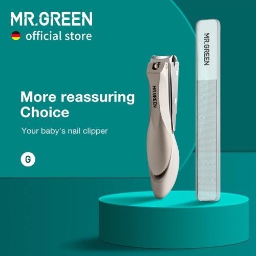 MR.GREEN Baby Safety Nail Clippers Nail Care Clippers Fingernail Cutter Newborn Baby Convenient Nail File Manicure Tools (Baby Nail Clipper Nano Glass File)‼️missing nail clipper‼️