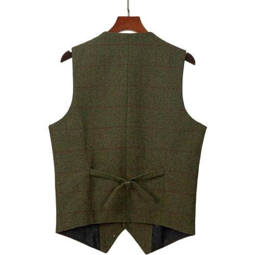 SOLOVEDRESS Mens Western Vintage Tweed Suit Vest Casual Wool Blend Waistcoat for Party Size small