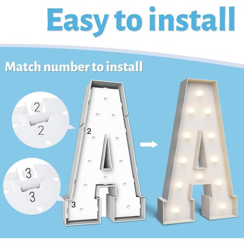 4FT Light Up Marquee Letter C - Large Foam Board Mosaic Kit