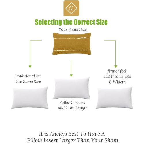 Feathers Down Pillow Inserts 14x24, Set of 2, 100% Organic Cotton Shell, Soft Decorative Lumbar Pillow Insert for Living Room Sofa, Couch, or Bed (White)