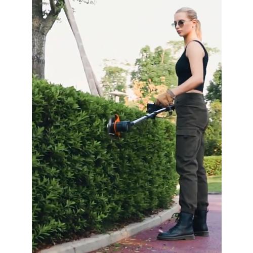 Weed Wacker Cordless,24v Electric Weed Eater Battery Powered,3 in 1 Lightweight Grass Trimmer with 2 4.0 Ah Batteries & Charger,Height Adjustable Wheeled Brush Cutte for Lawn Care,Garden,Yard (red)