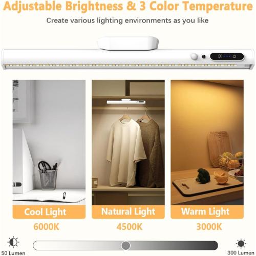Hapfish Motion Sensor LED Light Bar Indoor,Under Cabinet Lighting Wireless