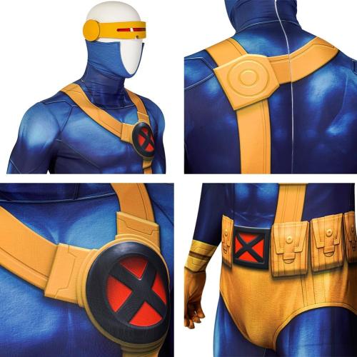 Size medium Scott Summers Costume, X 97 Super Hero Cosplay Jumpsuit Halloween Deluxe Outfit for Men