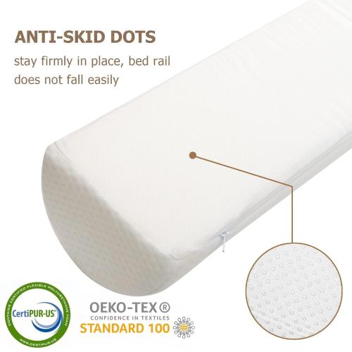 YIHATA Bed Bumpers for Toddlers 1 Pack Bed Rail for Toddlers Foam Safety Bed Guard Rail for Kids with Non-Slip Water Resistant and Washable Cover Bed Bumper for Twin, Queen, King, Full Bed