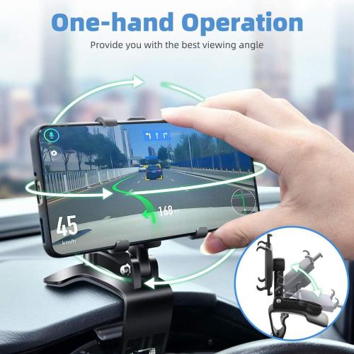 FONKEN Car Phone Mount, [2 Pack] Cell Phone Holder for Car 360 Degree Rotation Dashboard Clip Mount Car Phone Holder Compatible for iPhone 11 13/12 pro Max 8 8Plus Samsung S10 S9 S8 4~7 Smartphones
