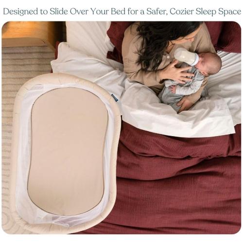 HALO BassiNest Lite – Breathable Baby Bassinet Slides Over Bed with Mesh Walls for Airflow & Visibility, Lowering Wall for Easy Access, Portable & Lightweight, Fits Most Beds