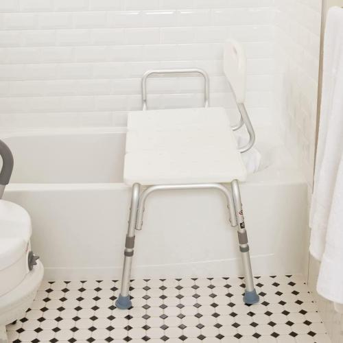 Carex Shower Bench and Shower Chair For Elderly and Disabled with Height Adjustable Legs, Tub Bench Converts to Right or Left Hand Entry, Shower Chair For Bathtub