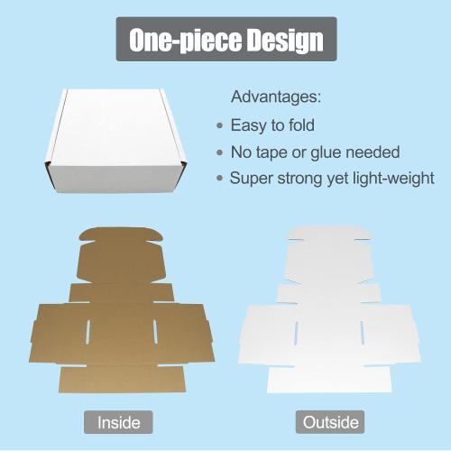 5x5x2 Shipping Boxes, Small White Gift Box Corrugated Cardboard Boxes Jewelry Mailing Packaging Mailers for Small Business Lightweight Flat Cute Literature Mailer, 25 Pack