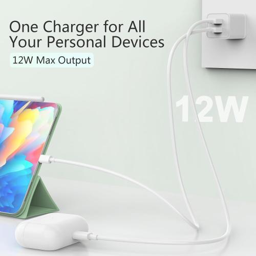 5Pack USB Wall Charger 2.4A Dual USB Port Cube Power Plug Adapter