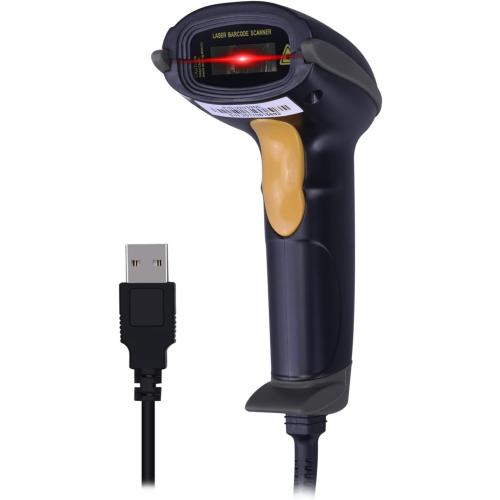 WoneNice USB Laser Barcode Scanner Wired Handheld Bar Code Scanner Reader Black