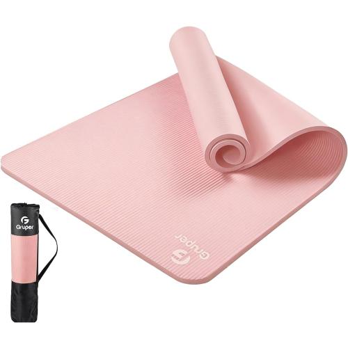 ‼️light lavendar‼️Gruper Yoga Mat Non Slip NBR Extra Thick Yoga Mat, 72L x 32/24W x 0.6/0.4TH (185cm x 80cm/61cm x 15mm/10mm), Anti-Tear Exercise Mat with Carrying Strap and Bag, Workout Mats for Yoga, Pilates